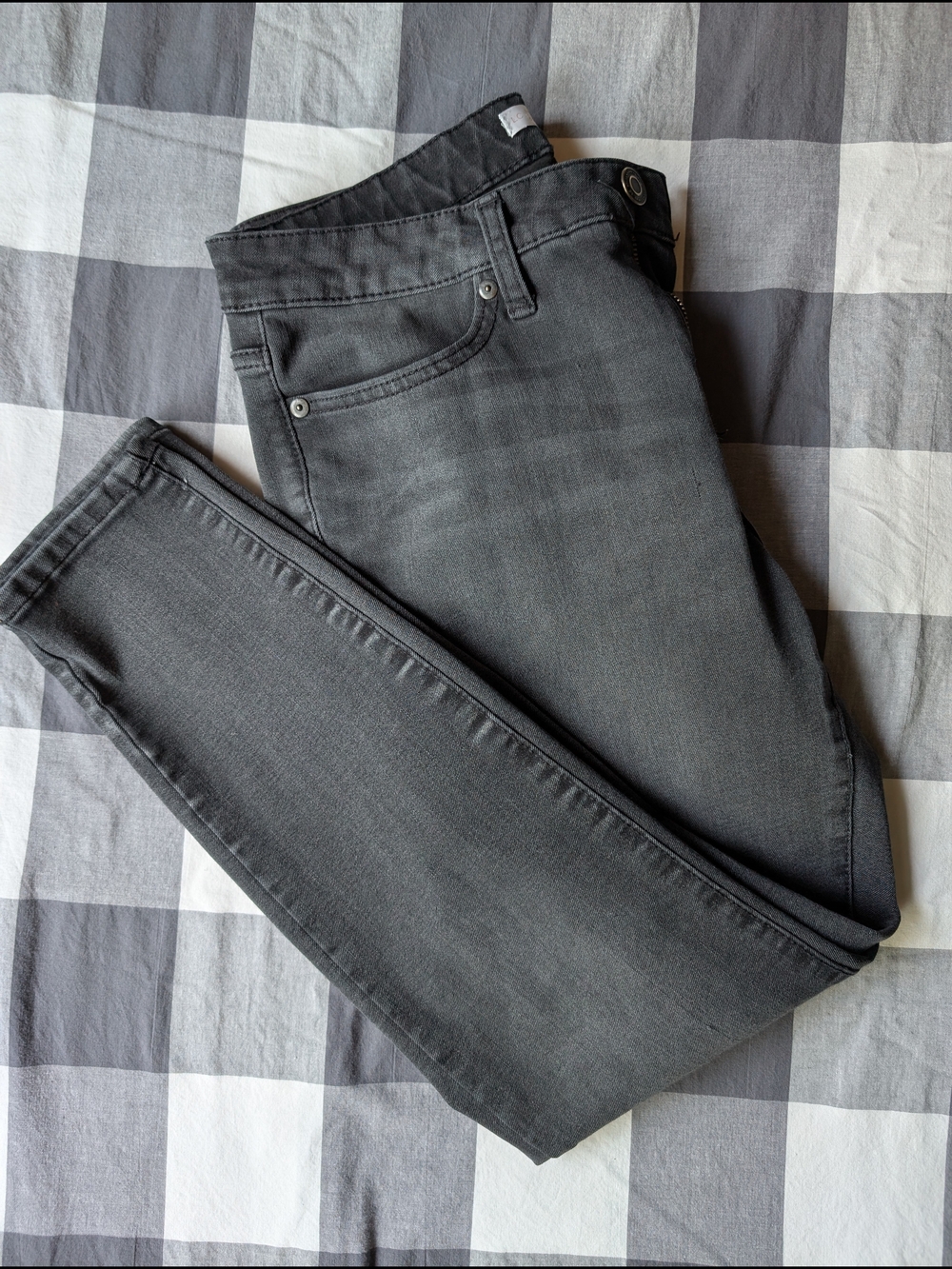 LC Lauren Conrad Women's Skinny Mid-rise Jeans in Charcoal Gray